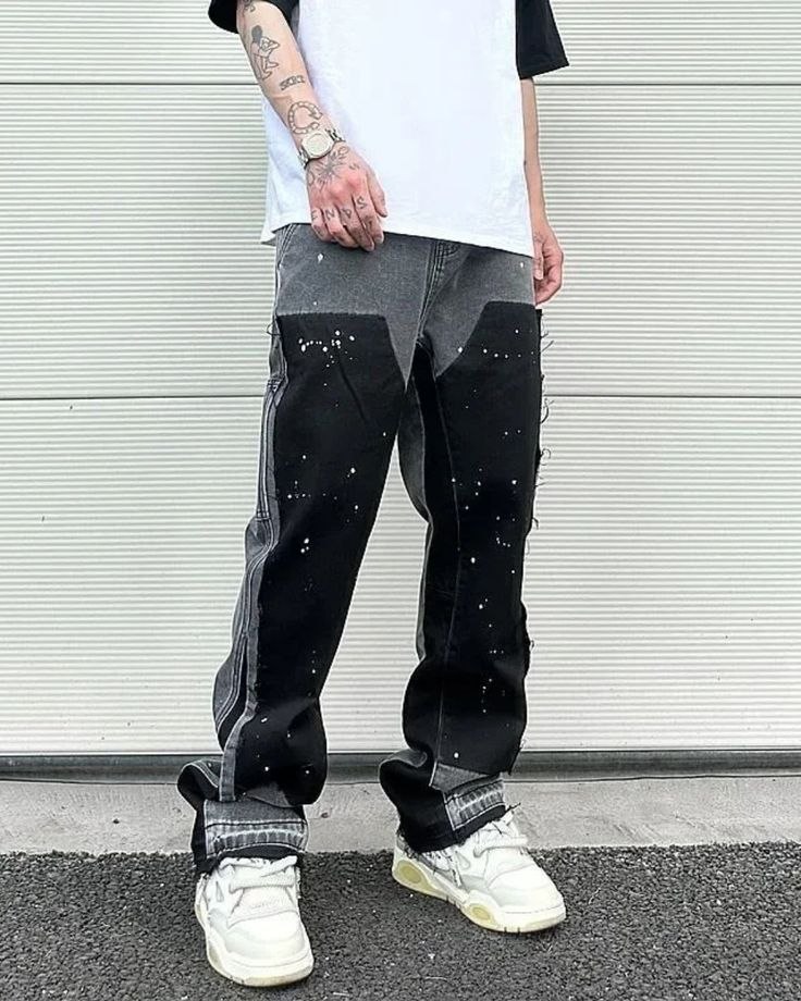 Shadow-Contour Two-Tone Contrast Denim