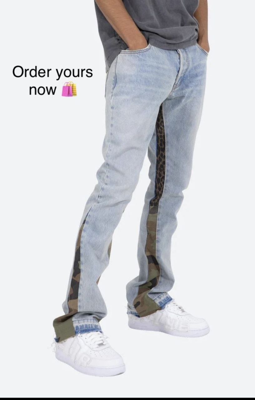 Mixed Media Flare Jeans